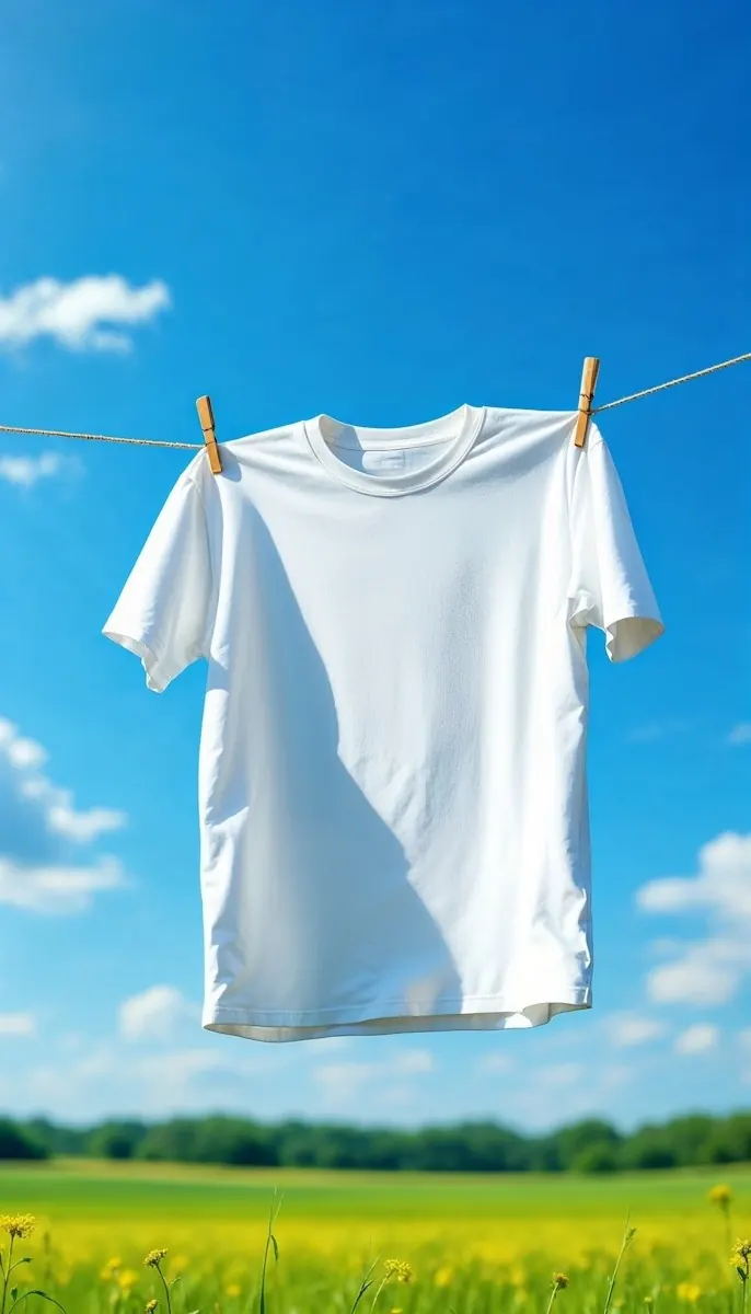 White sweatshirt on a clothesline