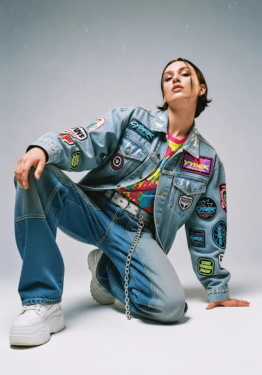 Futuristic fashion pose