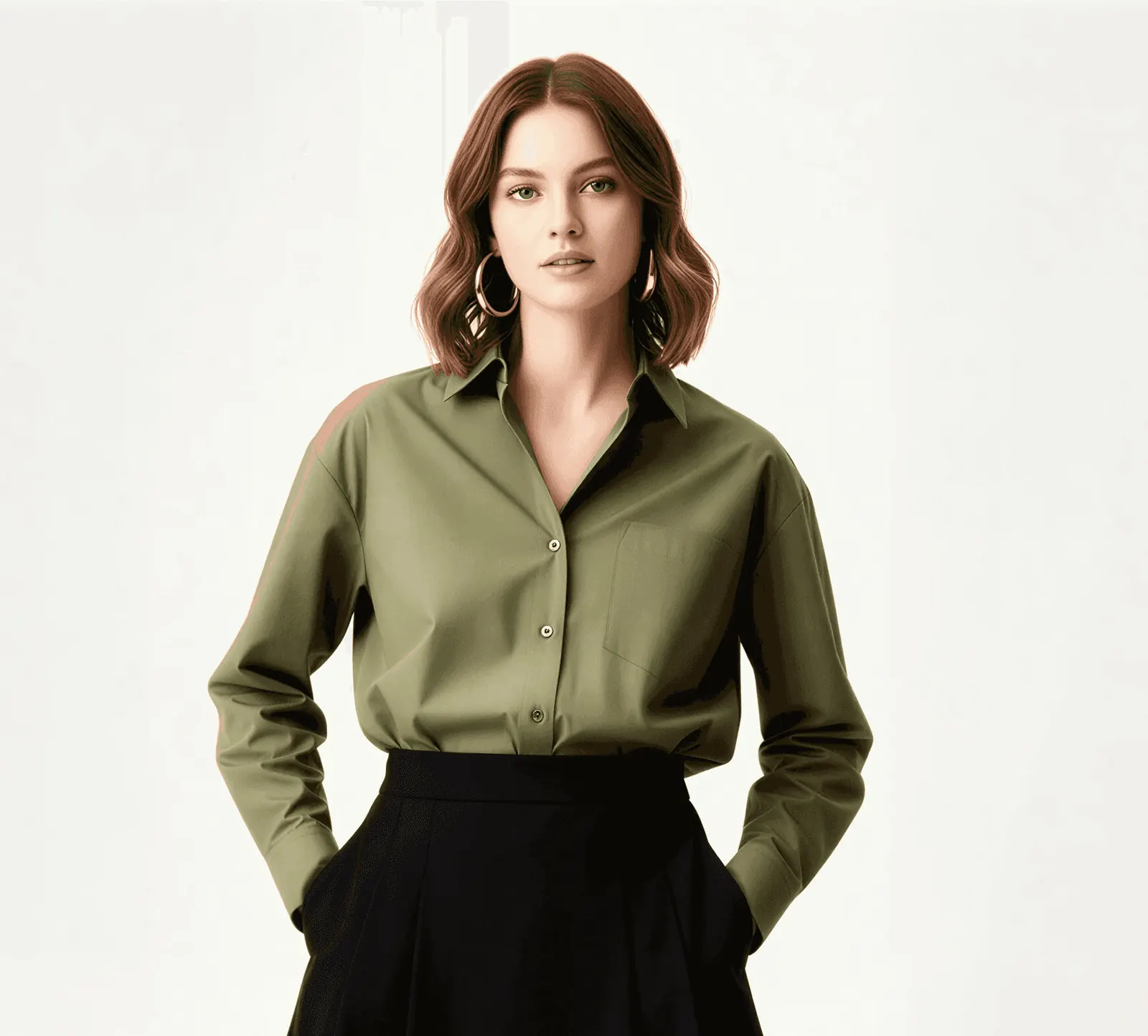 Woman in a green shirt